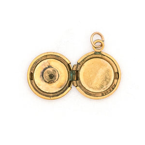 Vintage 14K Gold & Diamond Petite Starburst Locket