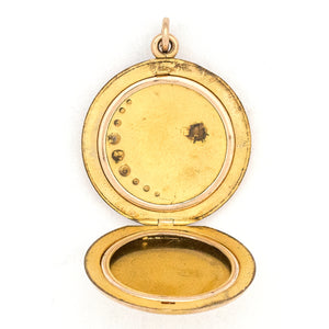 Rosy Crescent Moon & Starburst Locket