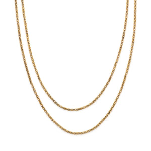 This luxurious gold fill antique watch chain features a three dimensional mesh weave and swivel watch chain clasp. Measuring an impressive 56" long (or a more manageable doubled length of 28"), you can wear this chain layered with other pieces, paired with one of our antique gold fill lockets or simply on its own, a true staple for any jewelry collection! Closet up chain view