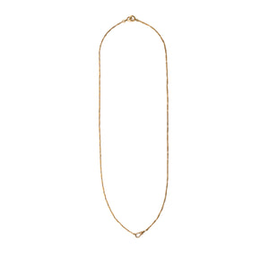 This antique gold fill bar link chain is made up of 2 watch chains to create an ideal 26" length and compliment each other perfectly. Paired with one of our antique lockets or on its own, this chain is a classic. Full chain view