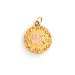 14K Gold & Ruby Starburst Antique Locket
