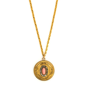 Coral Cabochon Locket