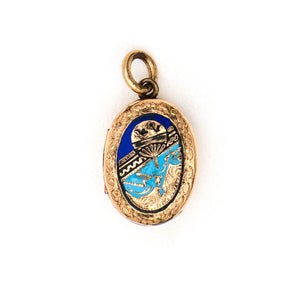 Vintage Fan Enamel Locket
