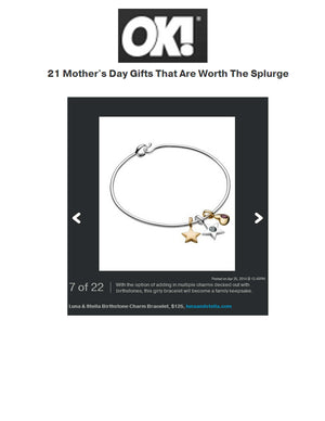 Crescent Moon Birthstone Charm Bracelet