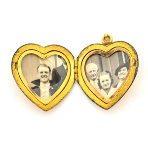 Mid-century Floral Heart Locket