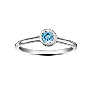 Crescent Moon Stacking Birthstone Rings - Sterling Silver