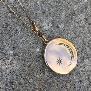 Crescent Moon & Star Locket