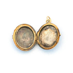 14K Blue Enamel Ribbon Locket