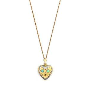 Opal & Citrine Heart Locket