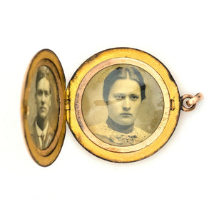 Crescent Horn & Flowers Locket