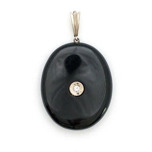 14K Diamond & Onyx Locket