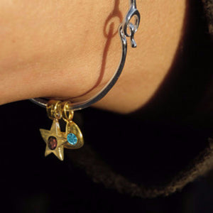 Crescent Moon Birthstone Charm Bracelet