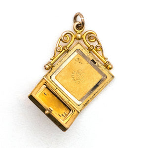 Crescent Moon & Star Square Locket