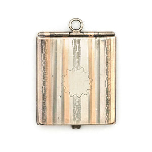 Bi-Metal Pinstripe Rectangle Locket