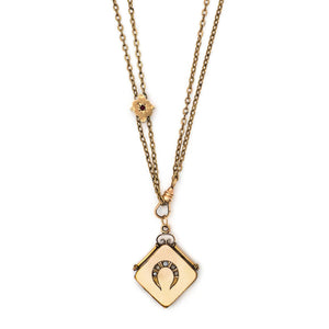 Lucky Horseshoe Square Locket