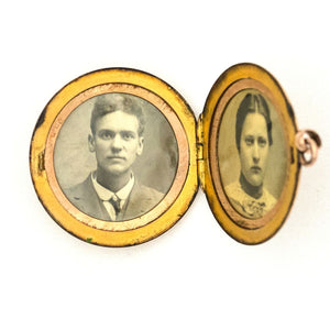 Crescent Horn & Flowers Locket