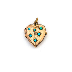 Turquoise Stars Heart Locket