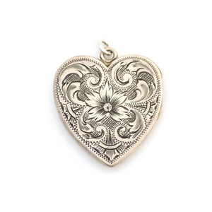 Sterling Silver Lily Heart Locket
