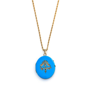 Brilliant Blue Enamel Locket