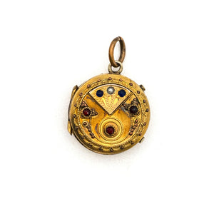 Red, Pearl & Blue Fan Locket