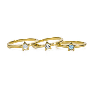 Girl's Twinkle Stacking Birthstone Rings - 14K Gold