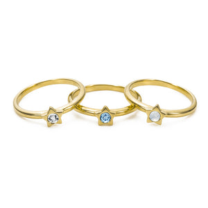 Girl's Twinkle Stacking Birthstone Rings - 14K Gold