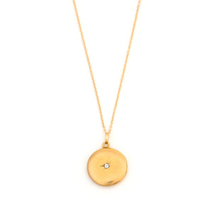 Petite 14K Gold & Diamond Starburst Locket