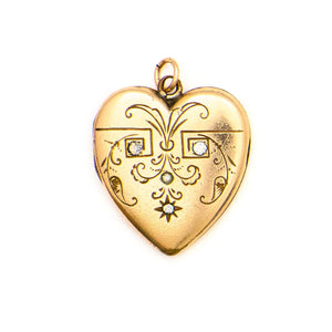 Engraved Victorian Heart Locket