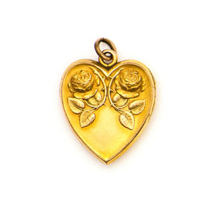 Twin Roses Heart Locket