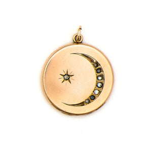 Exquisite Crescent Moon and Star Locket