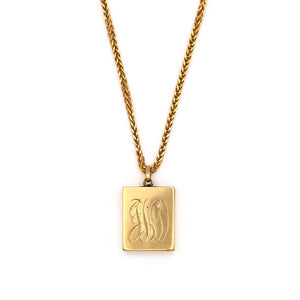 14K Gold & Diamond Star Rectangular Locket