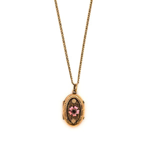 Garnet Flower Locket