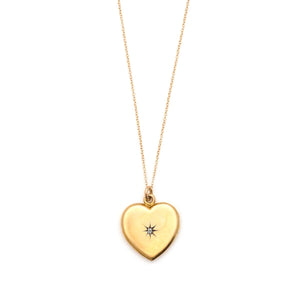 14K Gold & Diamond Heart Locket