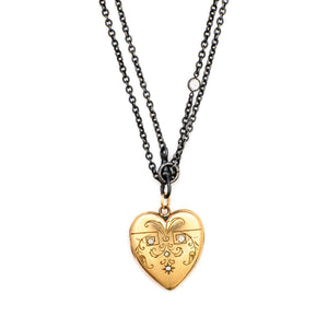 Engraved Victorian Heart Locket