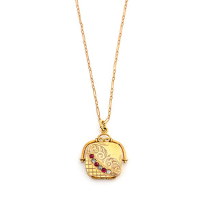 Red & White Feather Locket