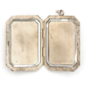 Deco Pinstripe Rectangle Locket
