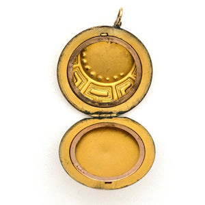 Art Deco Wave & Moon Locket