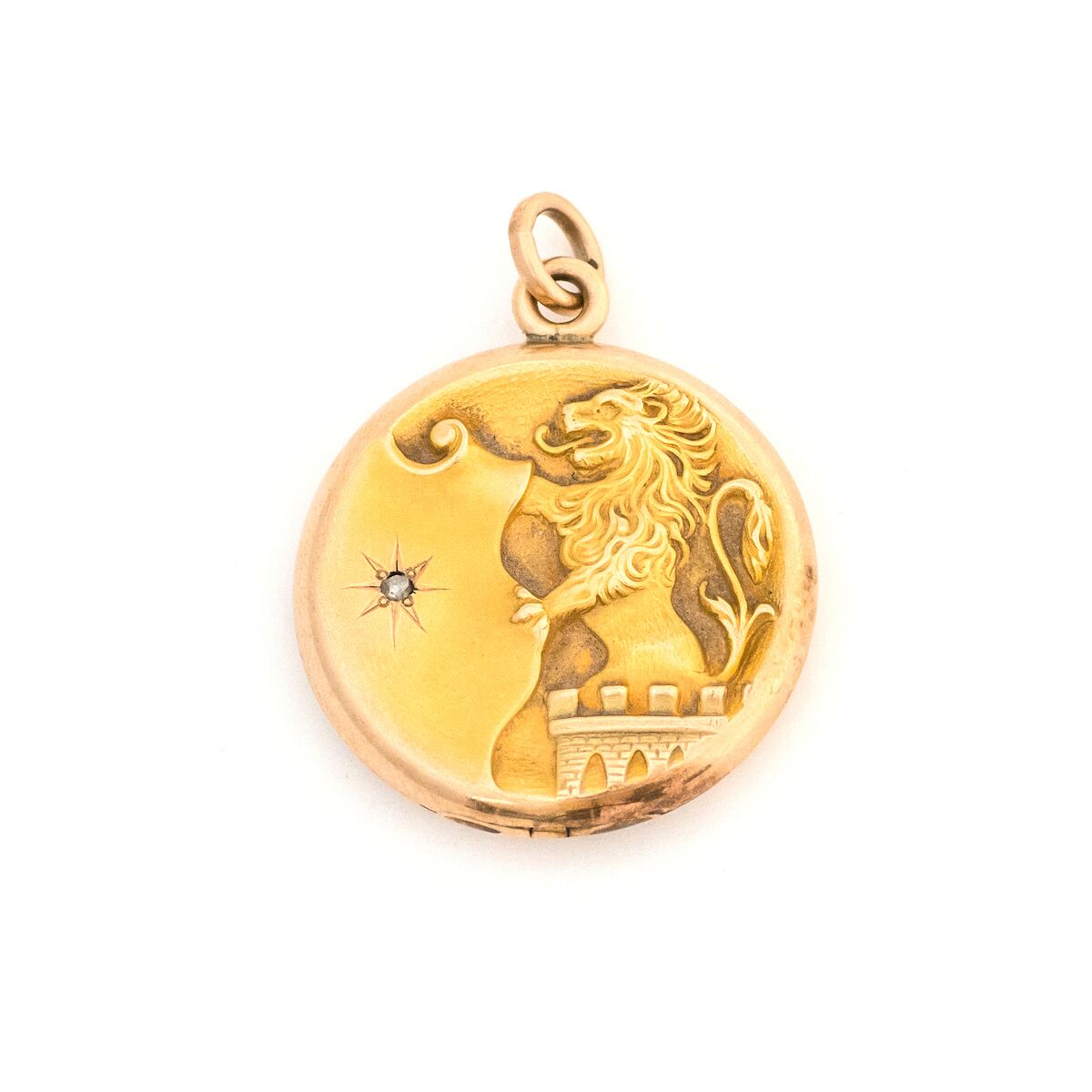 10K & Diamond King Leo Locket
