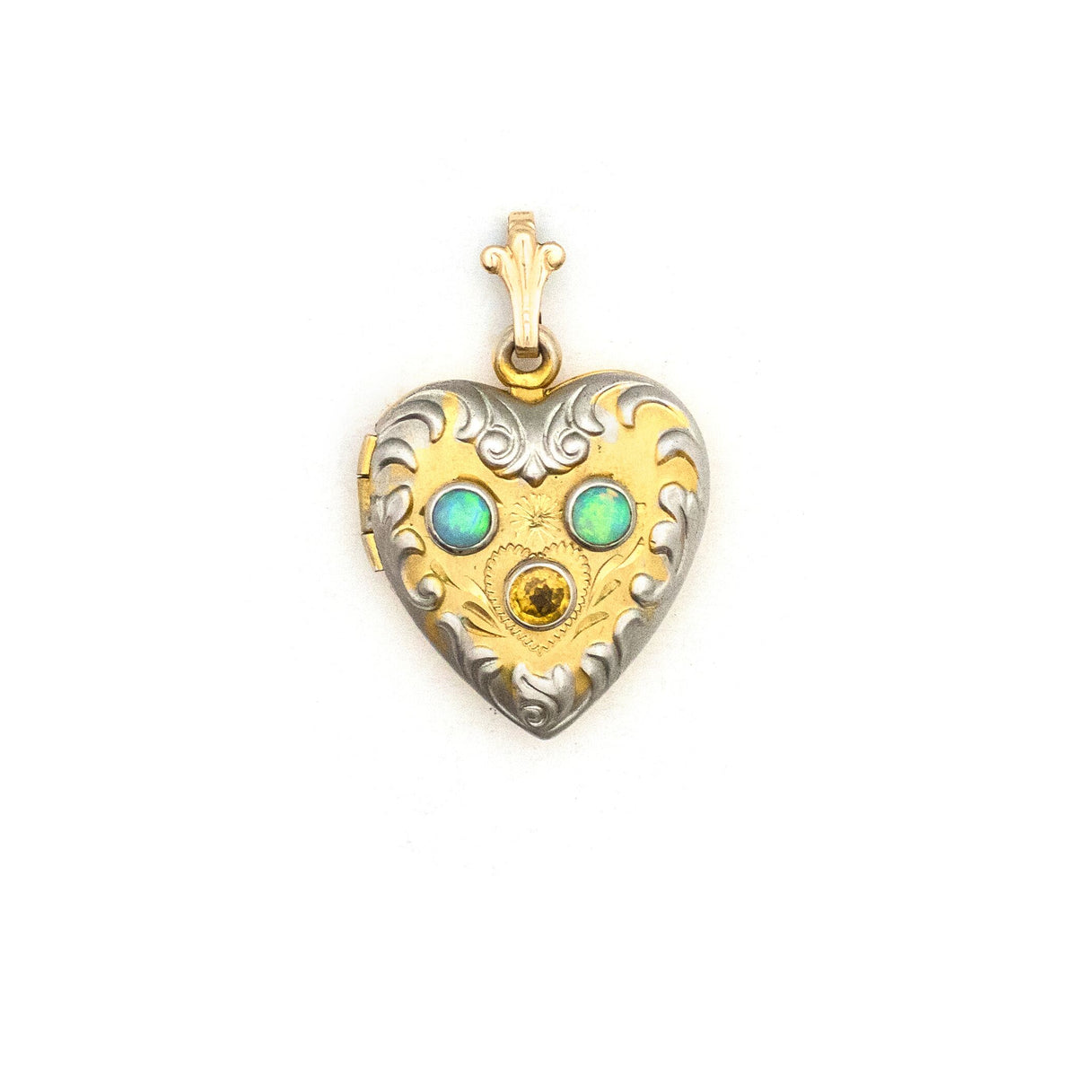Opal & Citrine Heart Locket
