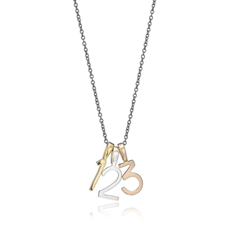 Polished Rose Gold Vermeil Number 3 Charm - Tiny