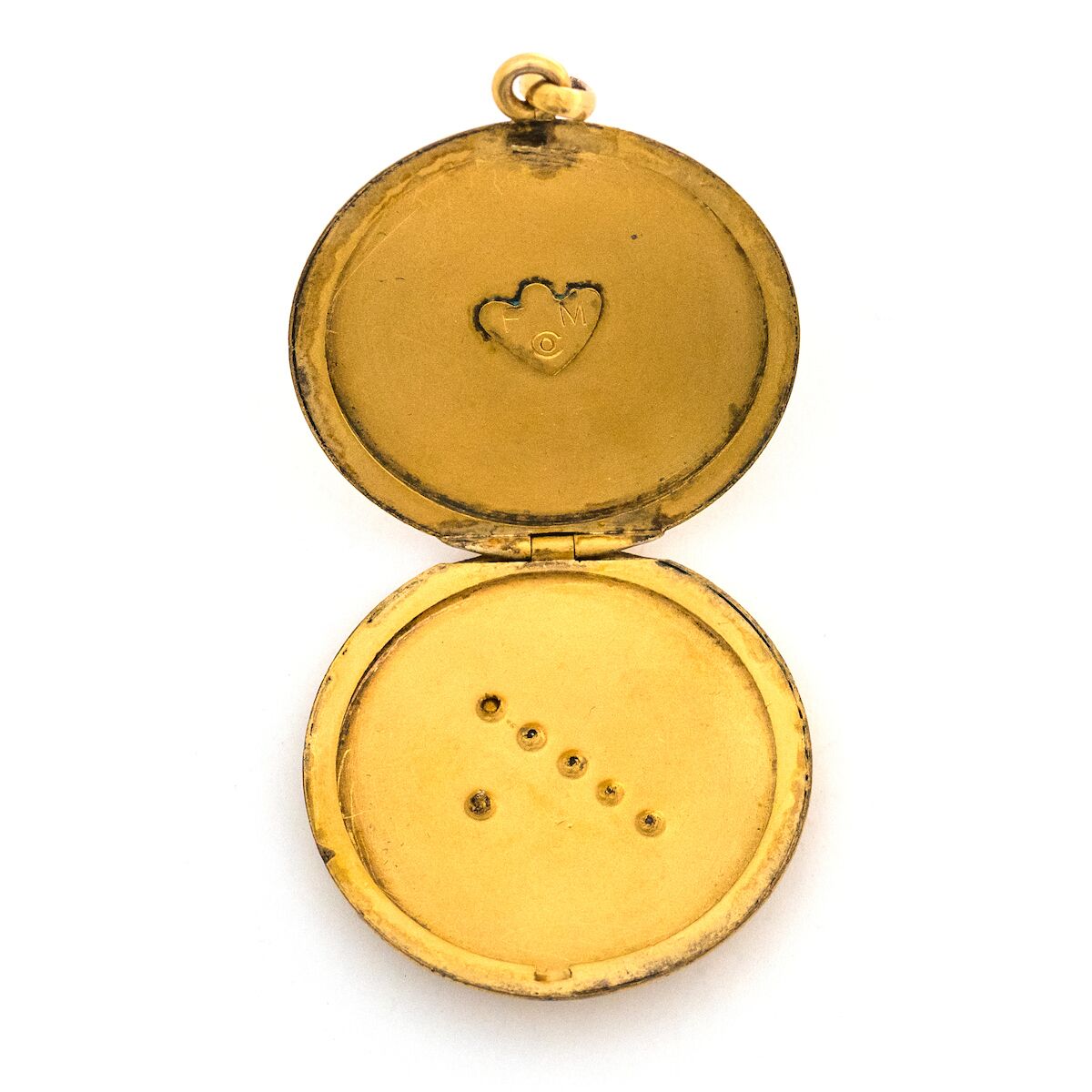 Red Stone Flower & Crossbar Locket