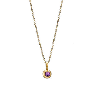 Moon Birthstone Charm Necklace