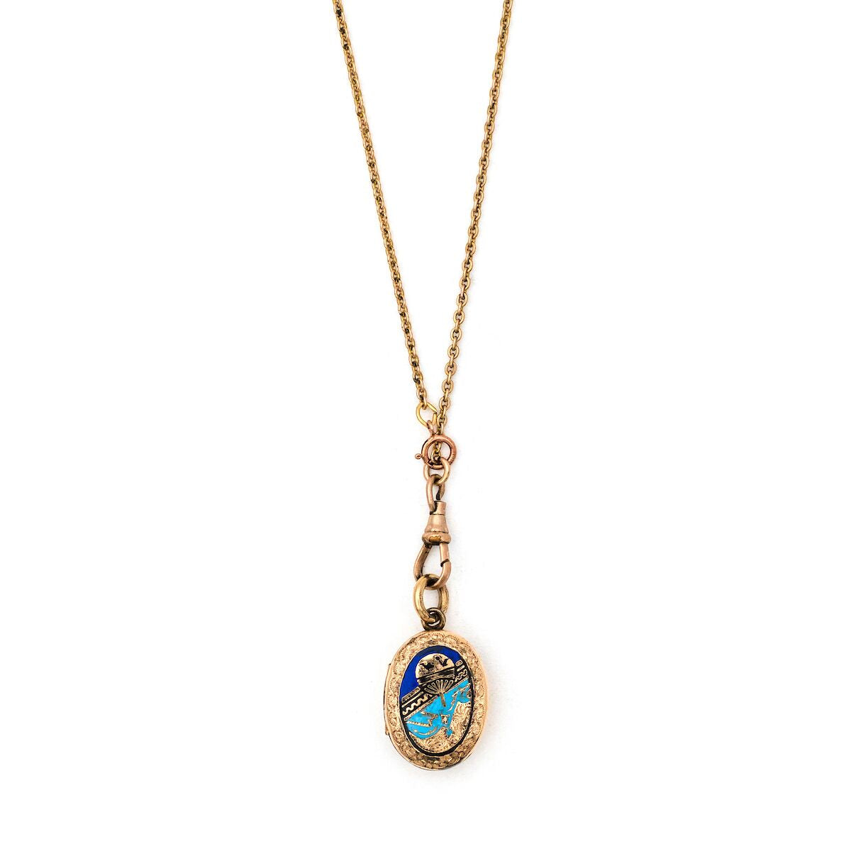 Vintage Fan Enamel Locket