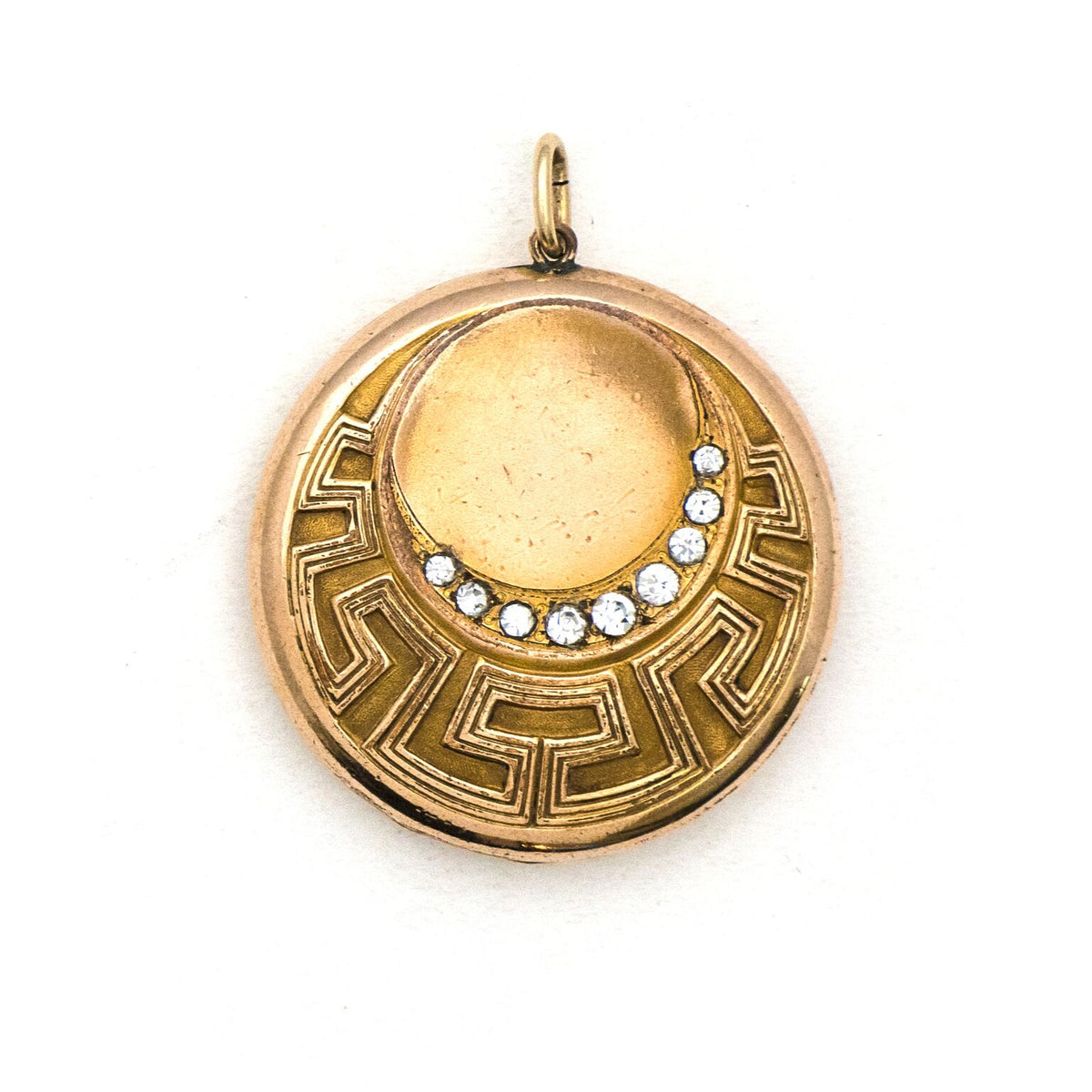Art Deco Wave & Moon Locket