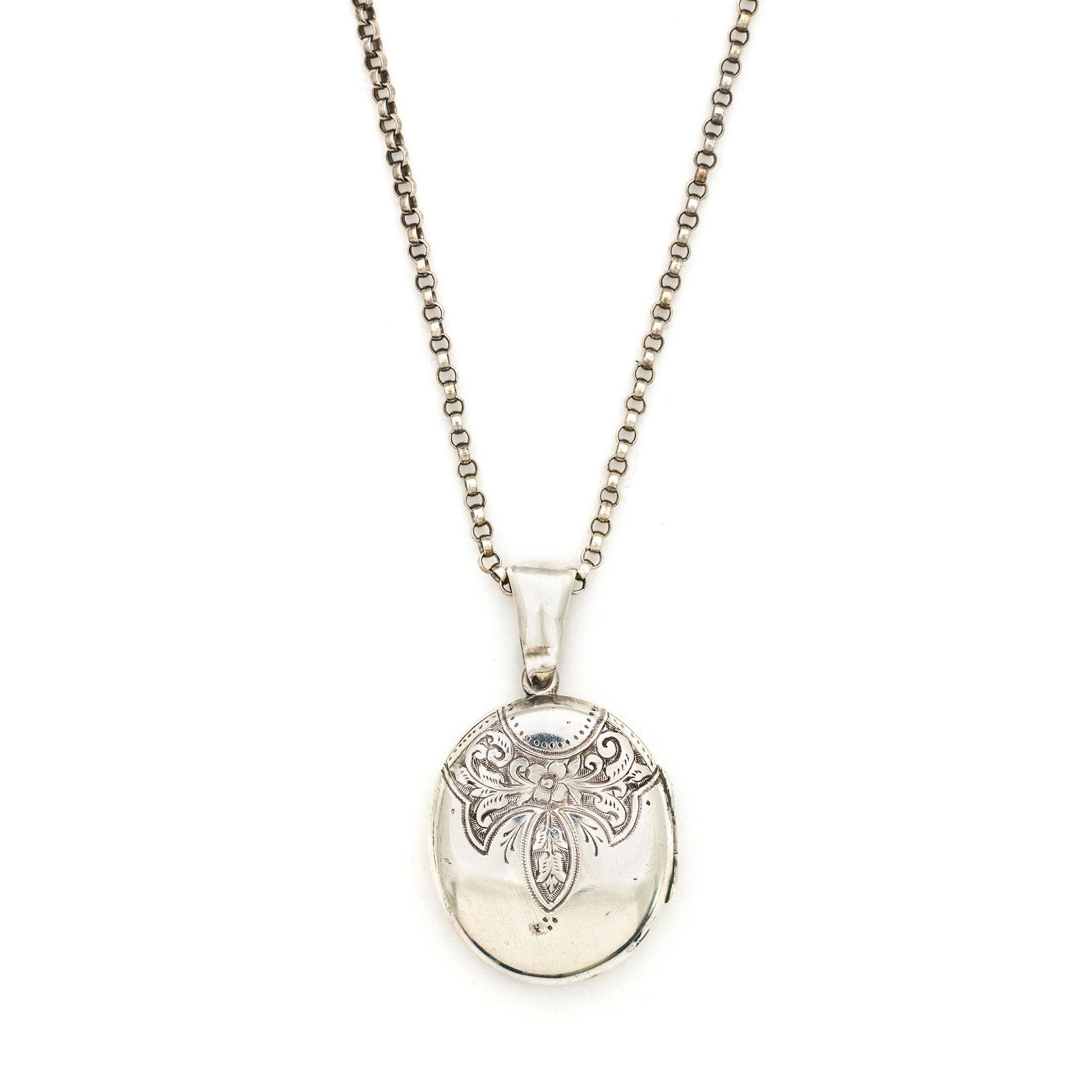 Sterling Silver Floral Collar Locket