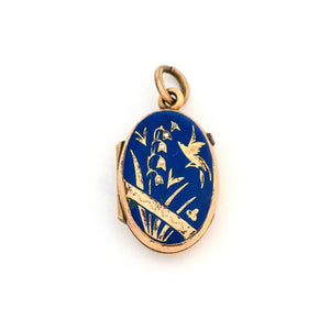 Lily of the Valley Enamel Locket
