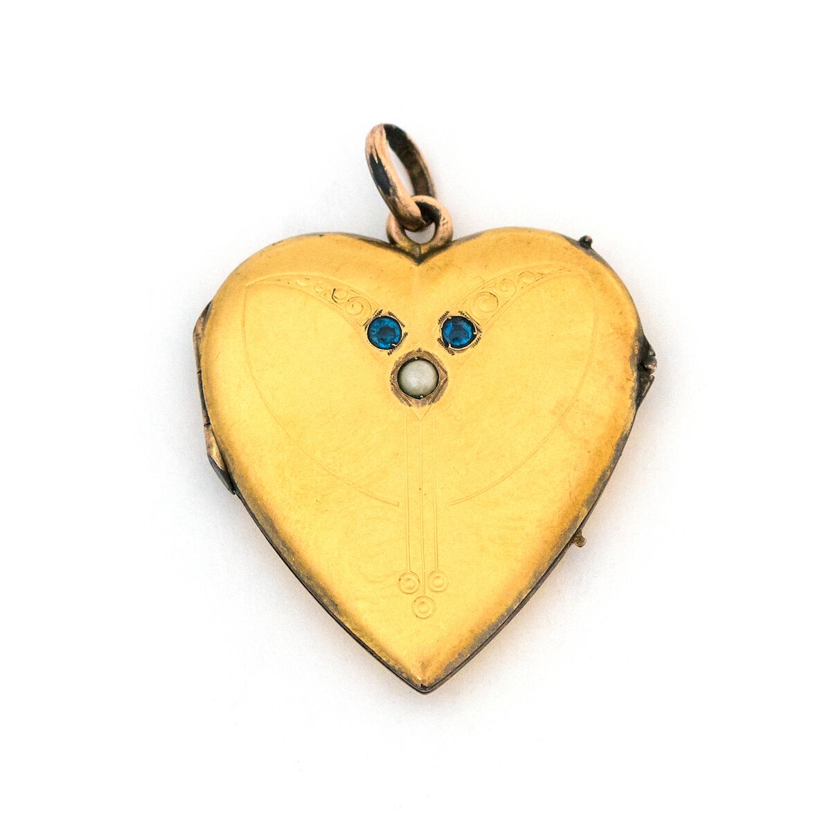 Something Blue Deco Heart Locket