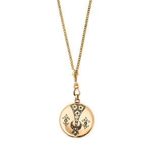Crescent Horn & Flowers Locket