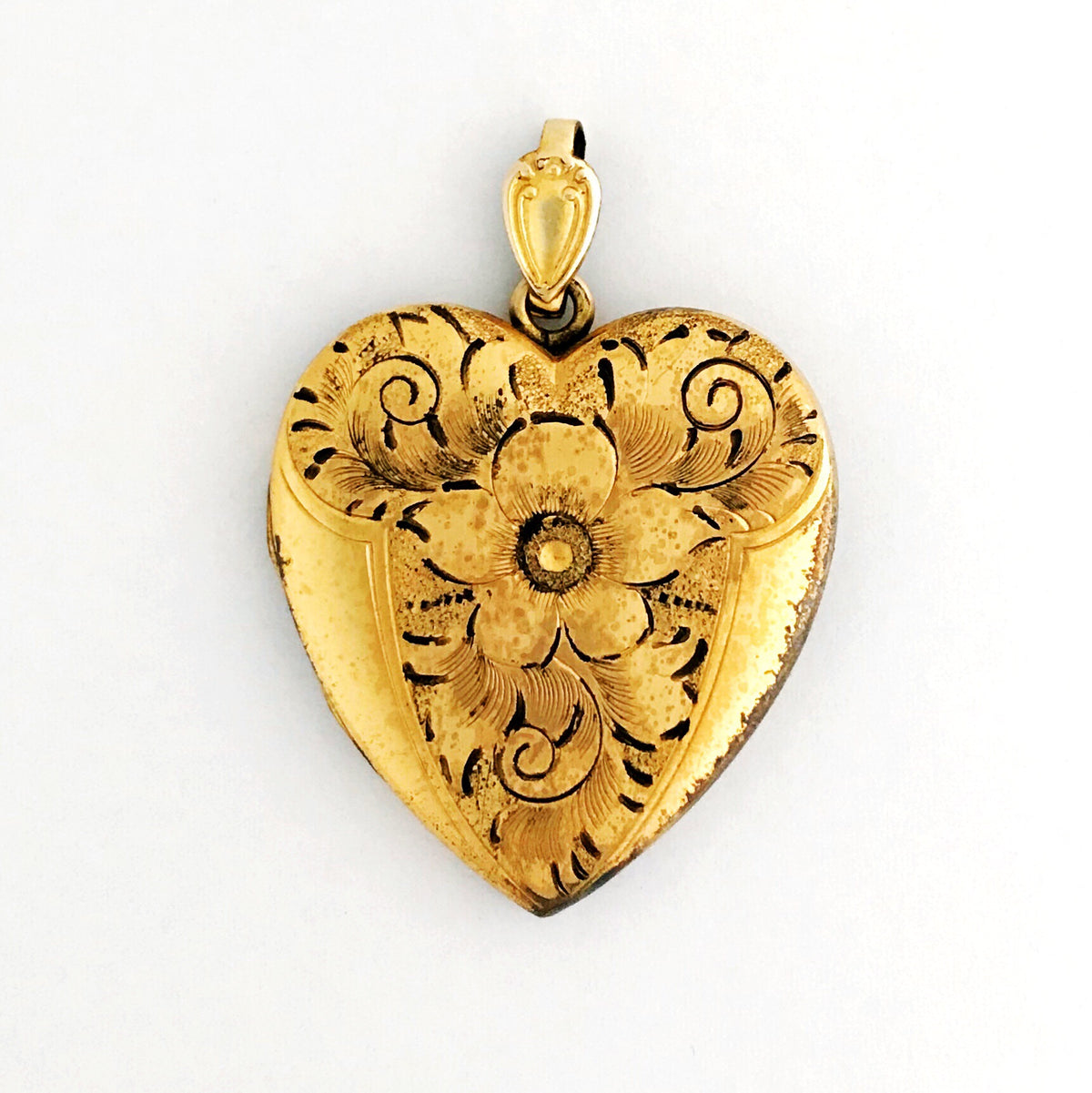 Floral Heart Shield Locket