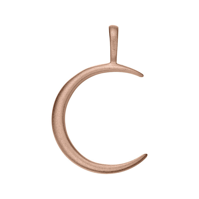Matte Rose Gold Vermeil Crescent Moon Pendant